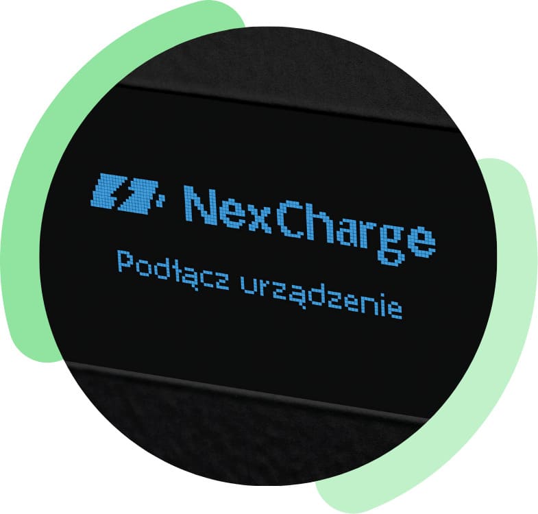Ekran punktu NexCharge z kodem QR do uruchomienia sesji