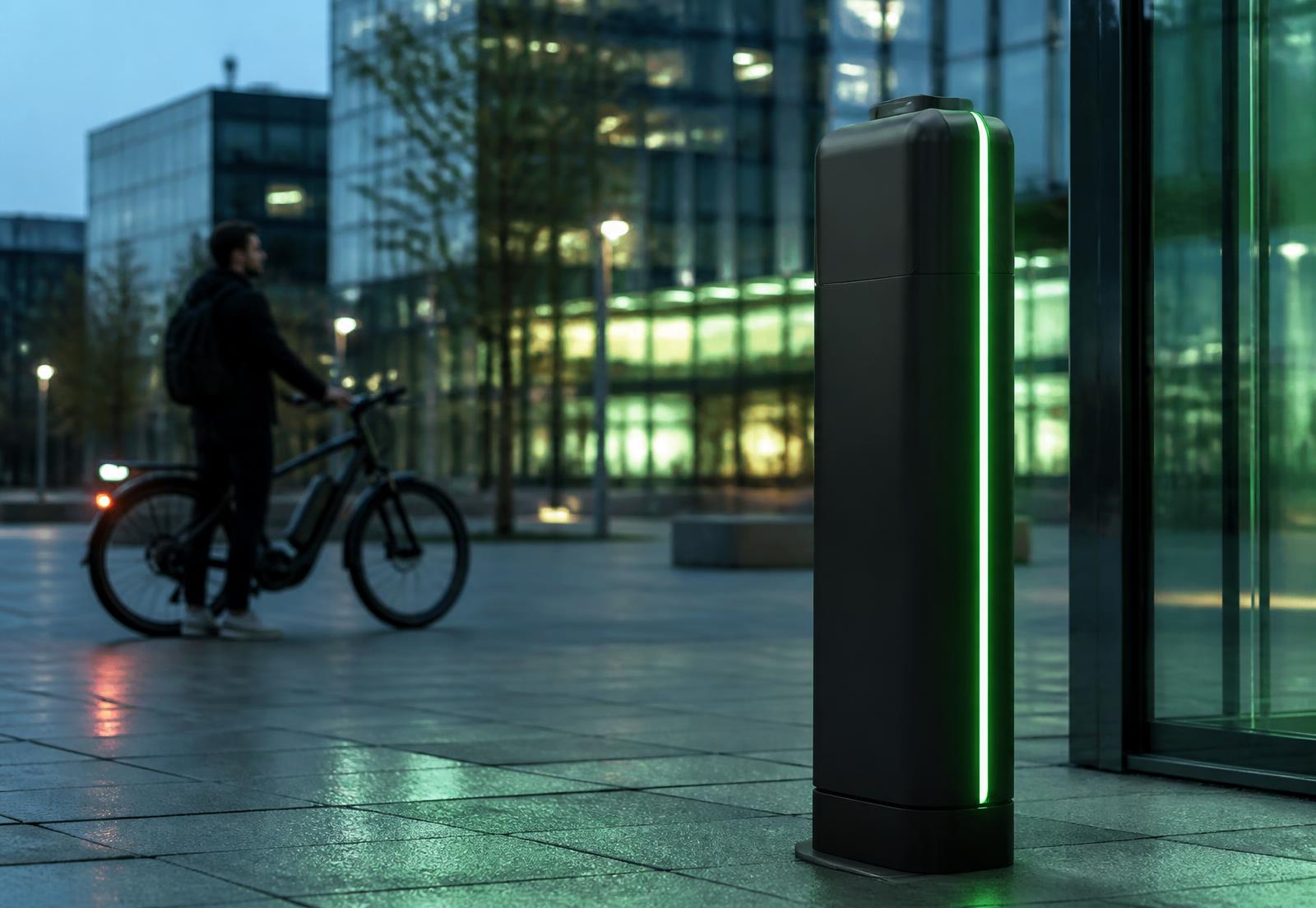 Punkt dostępu do energii NexCharge w przestrzeni miejskiej